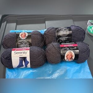 Premier Serenity Sock Yarn in Navy Blue, 4 Skein Lot